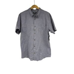 Oniell Men’s Gray Plaid Casual Short Sleeve Button Up Shirt Men’s Size XL New